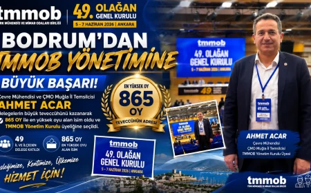 Bodrum’dan Çevre Mühendisi Ahmet Acar TMMOB Yönetiminde: Rekor Oyla Seçildi