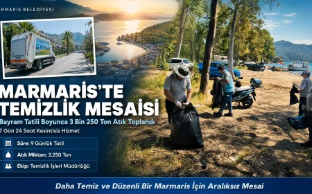 Marmaris’te Bayramda Yoğun Mesai: 9 Günde 3 Bin 250 Ton Atık Toplandı