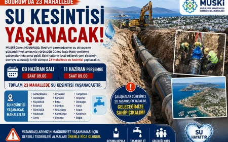 Bodrum’un 23 Mahallesinde 48 Saatlik Su Kesintisi: Güney İsale Hattı Yenileniyor