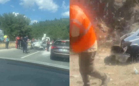 Bodrum Milas Yolunda Feci Kaza: İki Otomobil Kafa Kafaya Çarpıştı 6 Yaralı