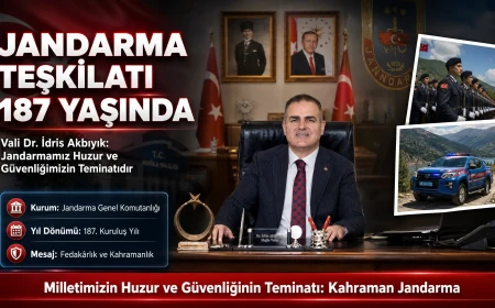 Muğla Valisi Dr. İdris Akbıyık’tan Jandarma Teşkilatı’nın 187. Yıl Dönümüne Özel Mesaj