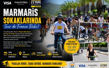 Tour De France Heyecanı Marmaris’te Başladı: Halk Sürüşünde Yüzlerce Bisikletçi Pedal Çevirdi