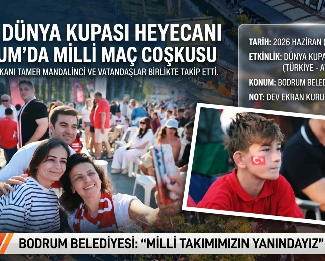Bodrum’da Milli Maç Coşkusu: Dünya Kupası Heyecanı Belediye Meydanı’nda Yaşandı