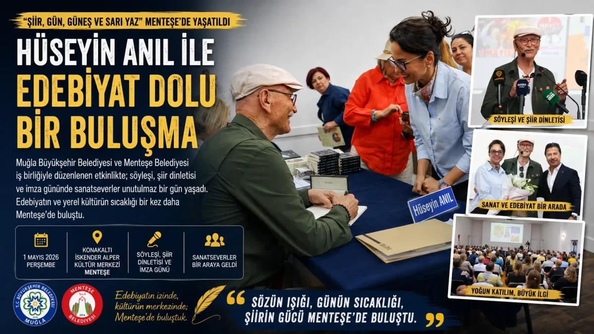 Menteşe’de Edebiyat Şöleni: Hüseyin Anıl ile “Şiir, Gün, Güneş ve Sarı Yaz”