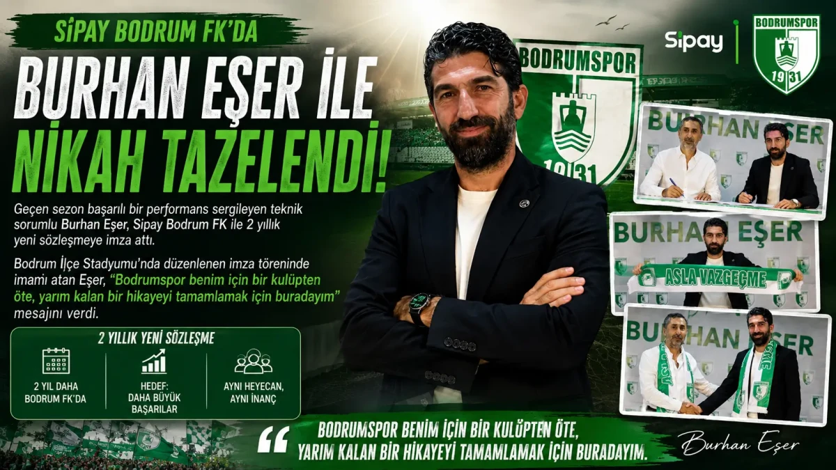 Sipay Bodrum FK’da Burhan Eşer Dönemi: Yarım Kalan Hikaye Tamamlanacak