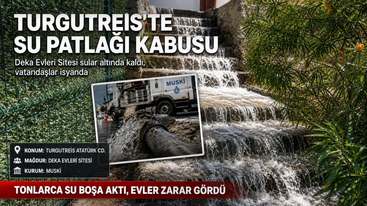 Turgutreis’te Su Hattı Patlağı Siteyi Göle Çevirdi: Vatandaşlar Kalıcı Çözüm Bekliyor