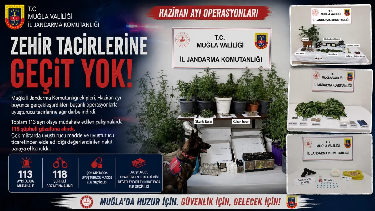 Muğla Jandarması’ndan Zehir Tacirlerine Bir Aylık Büyük Darbe