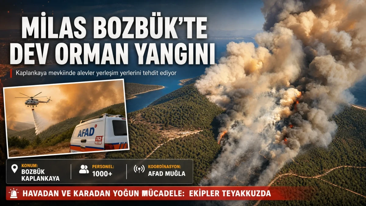 Milas Bozbük’te Orman Yangını: Havadan ve Karadan Yoğun Müdahale Sürüyor