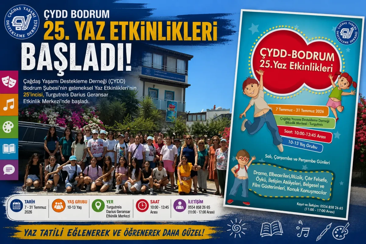 ÇYDD Bodrum Şubesi’nden 25. Yıl Yaz Etkinlikleri: Çocuklar İçin Bilgi ve Eğlence Zamanı