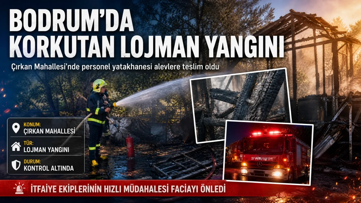Bodrum Çırkan Mahallesi’nde Yangın: Lojman Alevlere Teslim Oldu