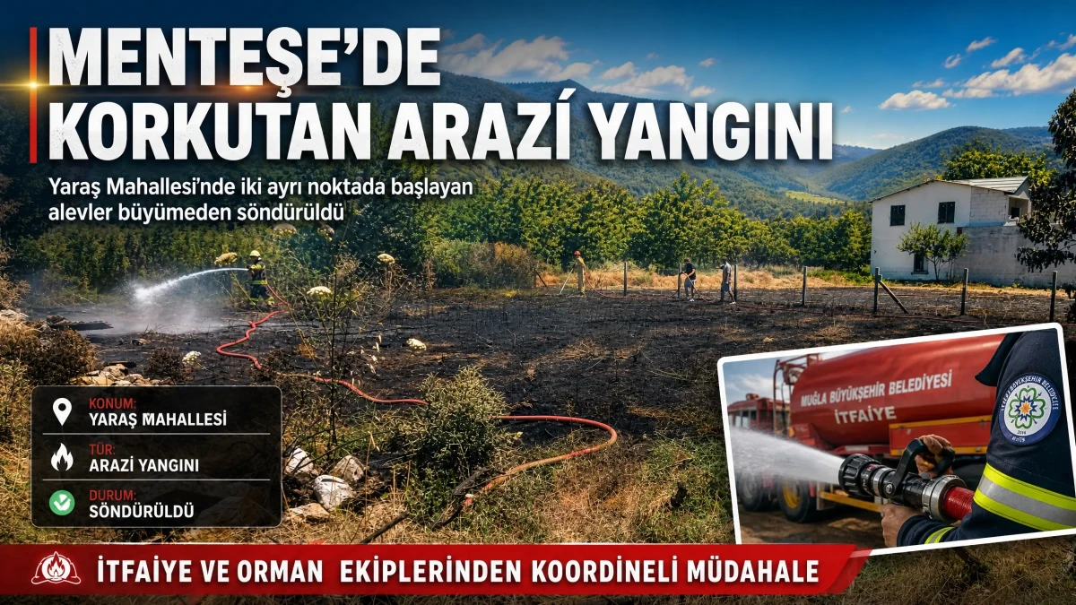 Menteşe’de Arazi Yangını: İtfaiye Ekipleri Söndürdü