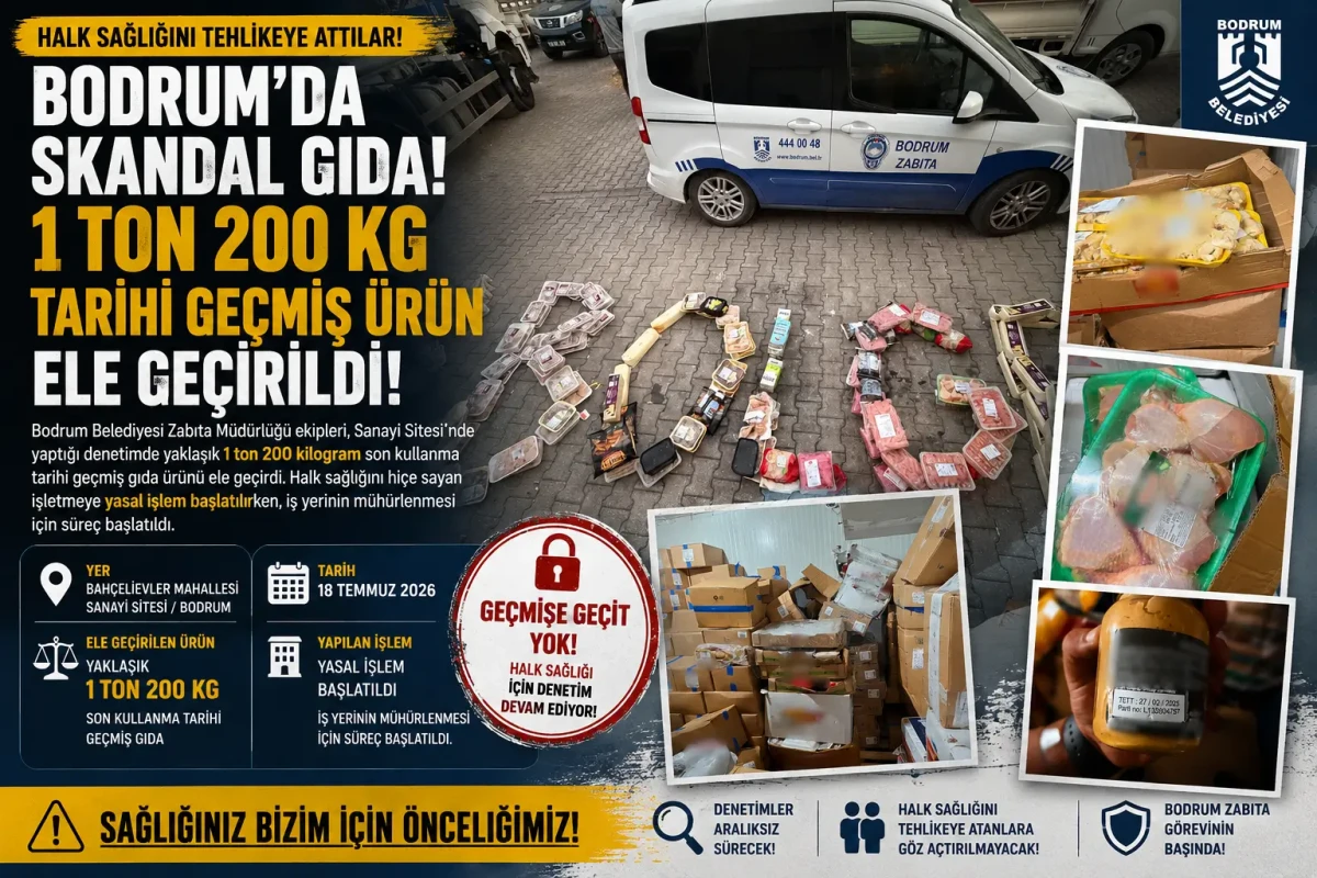 Bodrum Belediyesi’nden Gıda Denetimi: 1 Ton 200 Kilogram Tarihi Geçmiş Ürün İmha Edildi
