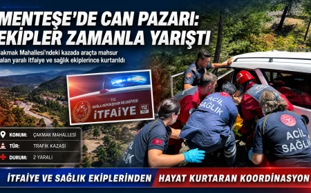 Menteşe’de Trafik Kazası: İtfaiye Ekipleri Araçta Mahsur Kalan Vatandaşı Kurtardı
