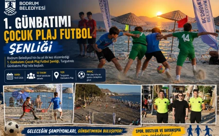 Bodrum’da İlk Kez Düzenlenen Günbatımı Çocuk Plaj Futbol Şenliği Başladı
