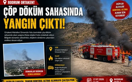 Bodrum Ortakent’te Çöp Sahasında Yangın: Ekipler Kontrol İçin Sahada