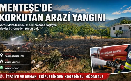 Menteşe’de Arazi Yangını: İtfaiye Ekipleri Söndürdü