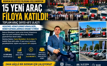 Bodrum Belediyesi’nden Dev Filo Yatırımı: 15 Yeni Araç Daha Hizmete Alındı