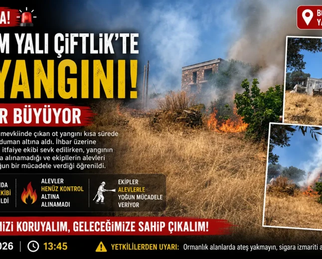 Bodrum Yalı Çiftlik’te Korkutan Yangın: Ekipler Alevlere Müdahale Ediyor