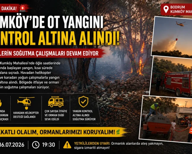Bodrum Kumköy’de Orman Yangını: Havadan ve Karadan Müdahale İle Kontrol Altına Alındı