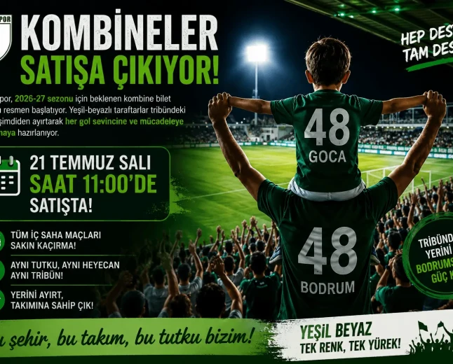 Bodrumspor’da Kombine Heyecanı Başlıyor: 2026-27 Sezonu İçin Satışlar Yarın!