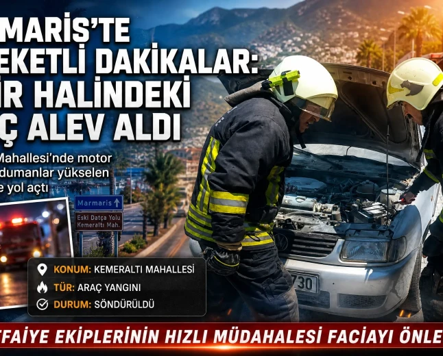 Marmaris’te Korkutan Araç Yangını: İtfaiye Ekipleri Alevlere Müdahale Etti