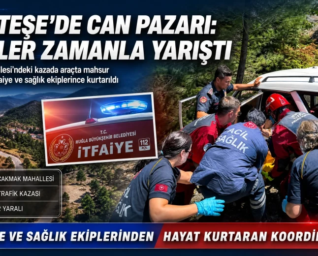 Menteşe’de Trafik Kazası: İtfaiye Ekipleri Araçta Mahsur Kalan Vatandaşı Kurtardı