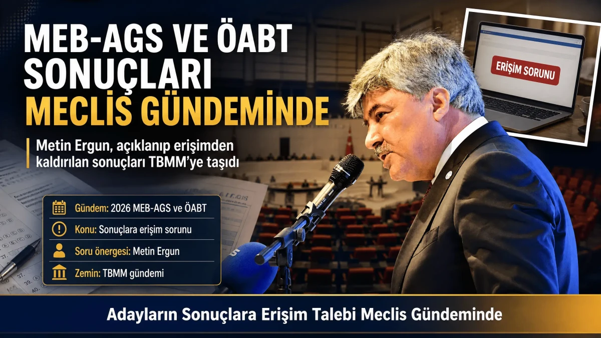 İYİ Partili Metin Ergun'dan MEB-AGS ve ÖABT Sınav Sonuçları Skandalı İçin Soru Önergesi