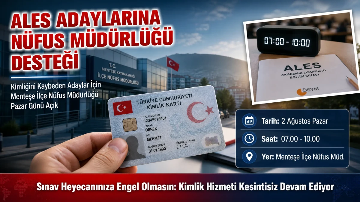 ALES/2 Sınavına Girecekler İçin Muğla Valiliği'nden Kritik Nüfus Müdürlüğü Duyurusu