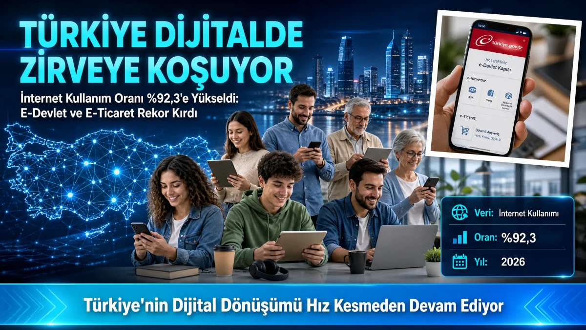 Türkiye'de İnternet Kullanım Oranı %92,3'e Yükseldi: E-Devlet Ve E-Ticaret Verileri Açıkladı