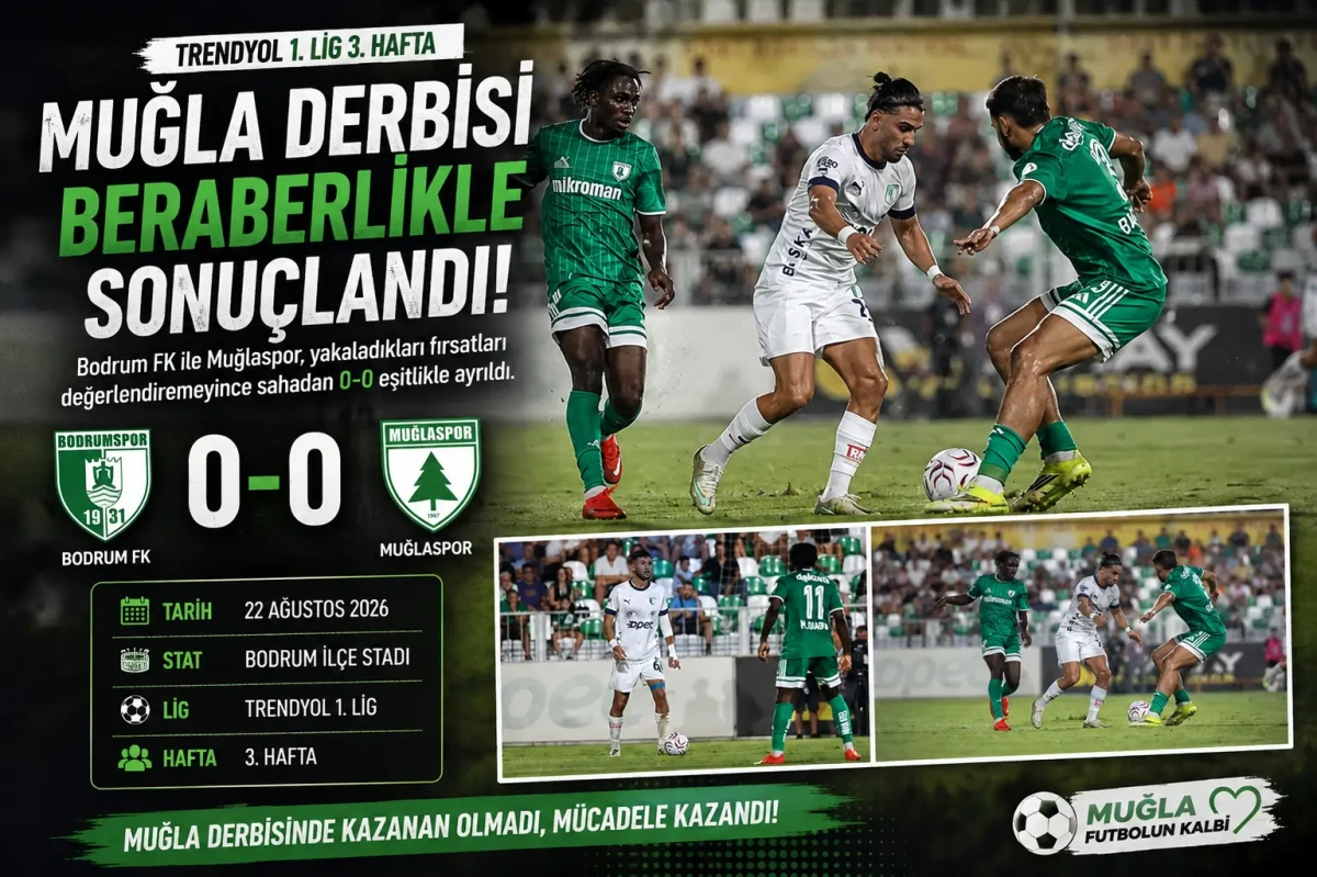 Muğla Derbisinde Gol Sesi Çıkmadı: Bodrum FK Ve Muğlaspor Puanları Paylaştı