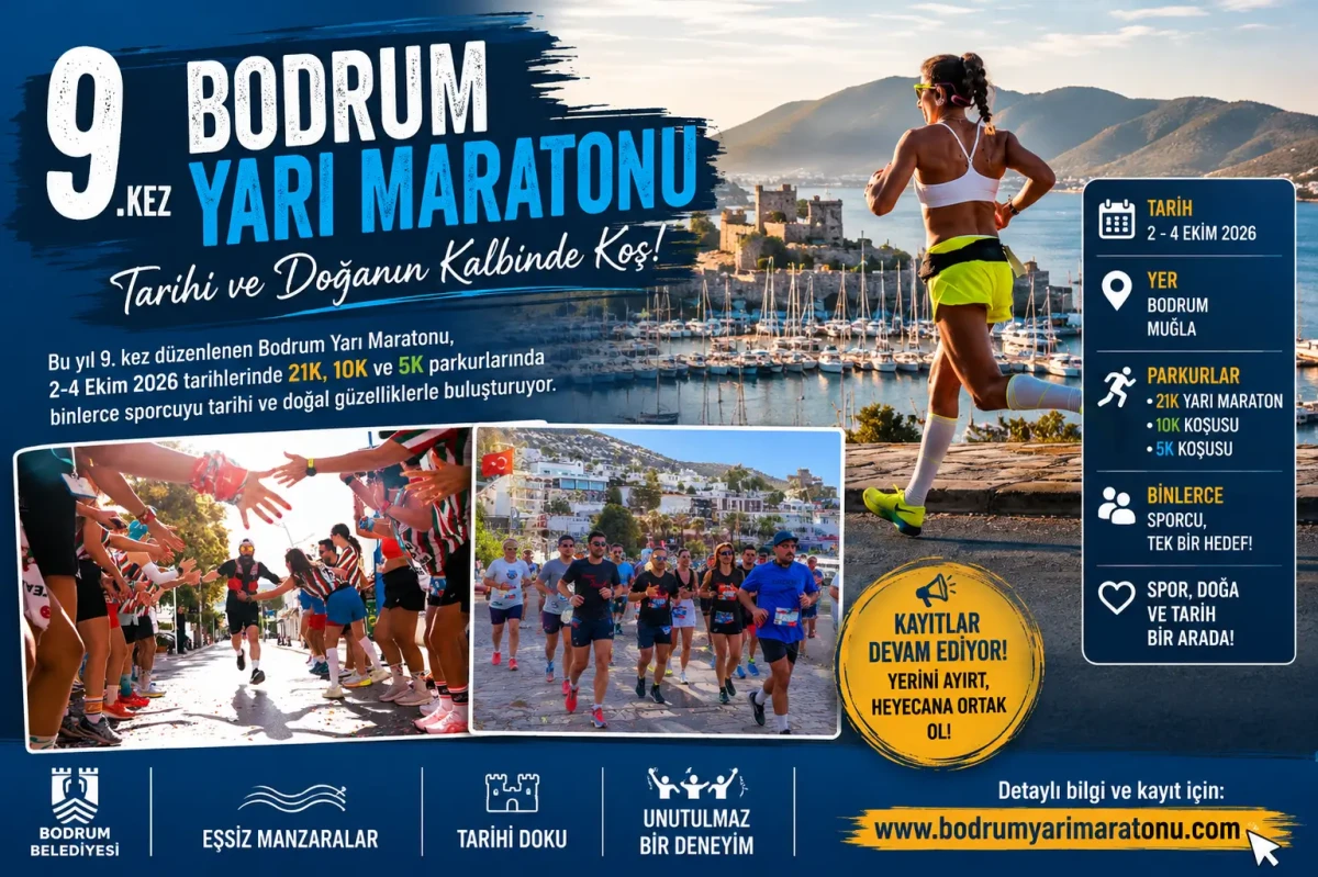 Bodrum Yarı Maratonu İçin Geri Sayım Başladı: Kayıtlar Tüm Hızıyla Sürüyor