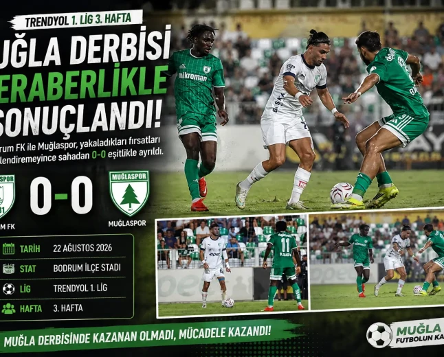Muğla Derbisinde Gol Sesi Çıkmadı: Bodrum FK Ve Muğlaspor Puanları Paylaştı