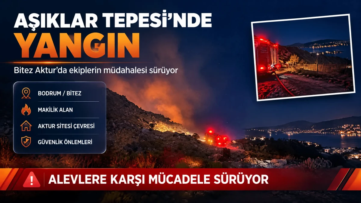 Bodrum Bitez Aşıklar Tepesi'nde Makilik Yangın: Ekipler Yerleşim Yerleri Çevresinde Konuşlandı