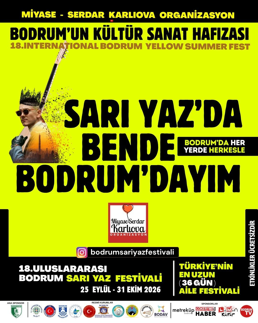 18. Uluslararası Bodrum Sarı Yaz Festivali Başlıyor: Zekâi Tunca Bodrum'da Sahne Alacak