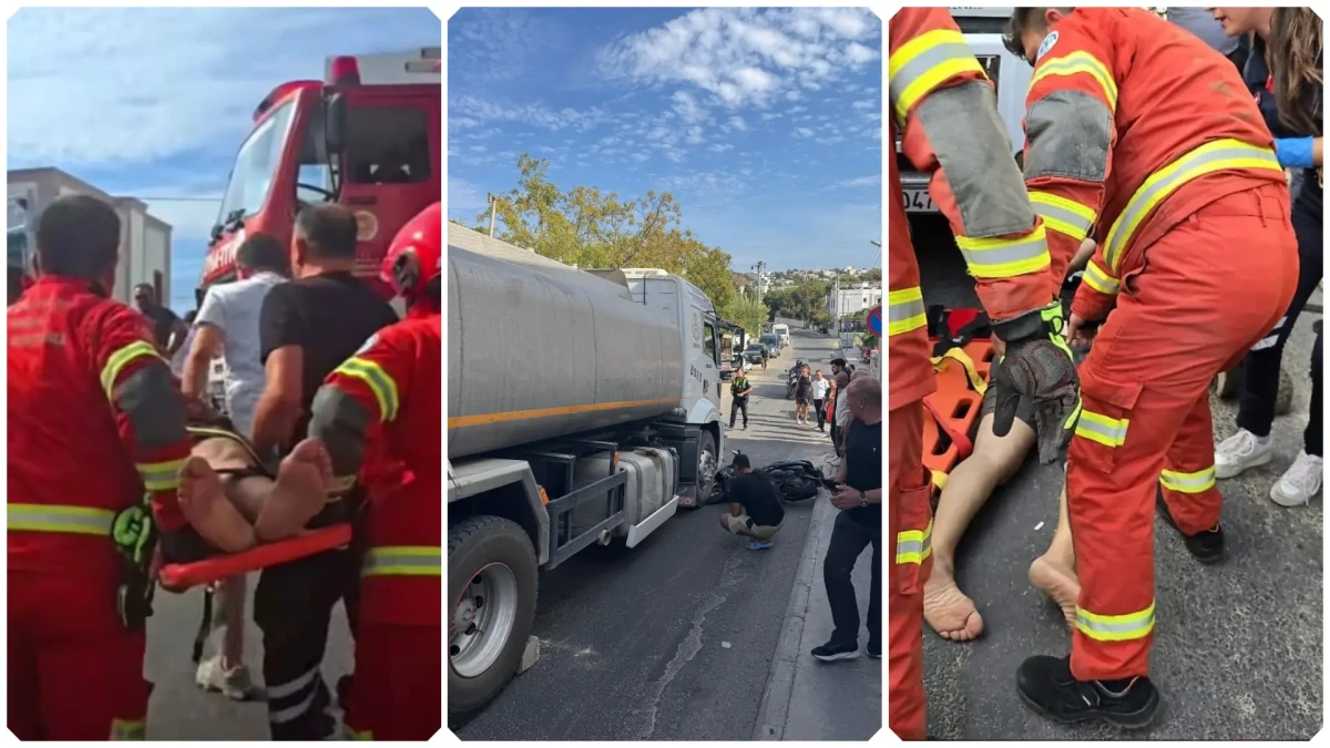Bodrum'da Su Tankeri İle Kamyon Altında Sıkışan Motosiklet Sürücüsü Yaralandı
