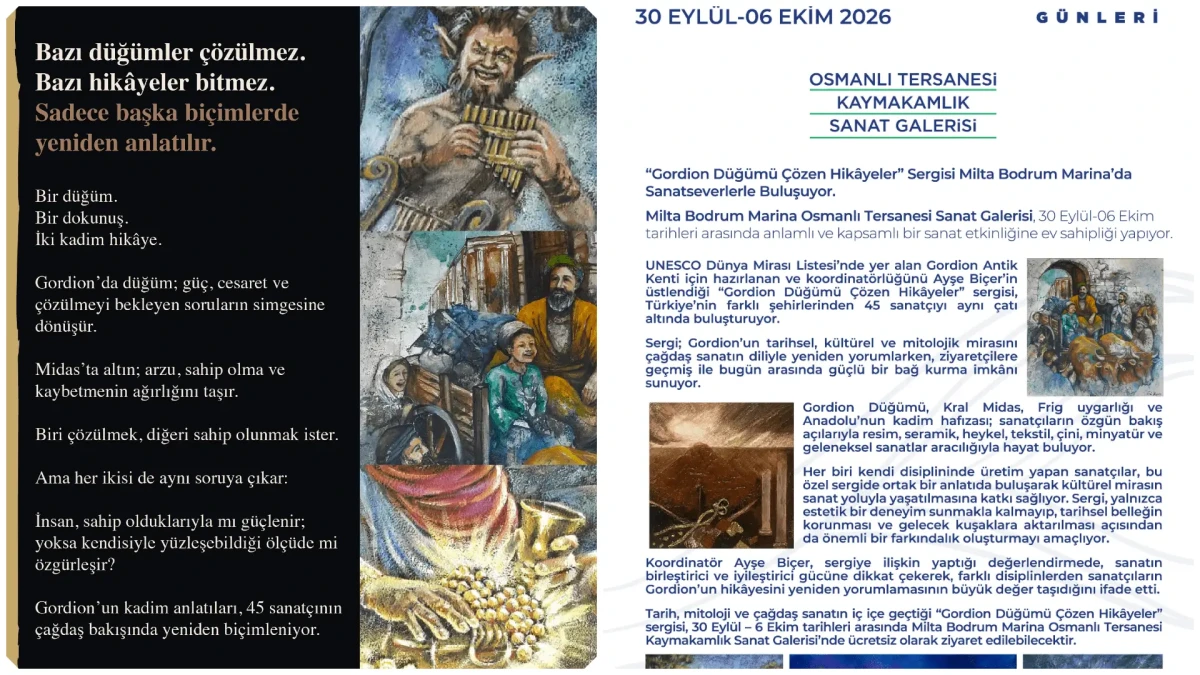 Gordion Düğümü Çözen Hikâyeler Sergisi Milta Bodrum Marina’da Sanatseverlerle Buluşuyor