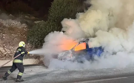 Bodrum Torba'da Araç Yangını: Dacia Duster Kullanılamaz Hale Geldi