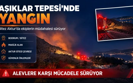 Bodrum Bitez Aşıklar Tepesi'nde Makilik Yangın: Ekipler Yerleşim Yerleri Çevresinde Konuşlandı