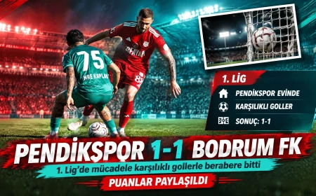 Pendikspor İle Bodrum FK Sahadan Beraberlikle Ayrıldı