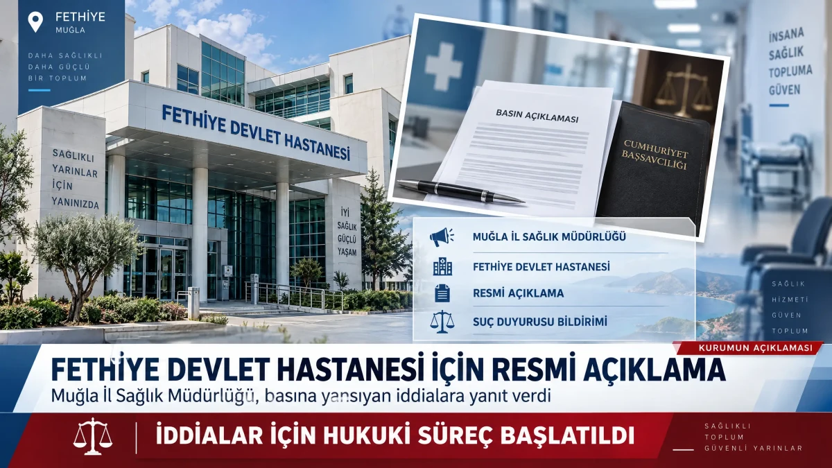 Muğla İl Sağlık Müdürlüğü’nden Fethiye Devlet Hastanesi Açıklaması: “İddialar Gerçeği Yansıtmıyor, Suç Duyurusunda Bulunuldu”