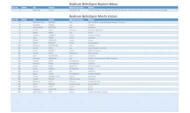 İYİ Parti Bodrum Belediyesi Meclis Üyesi Adayları